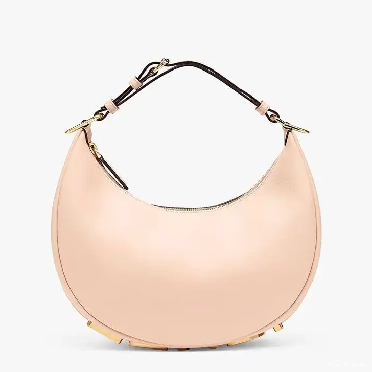 Vintage HOT Fendigraphy In Bag Pink Calf Small Leather Fendi Hobo 0630